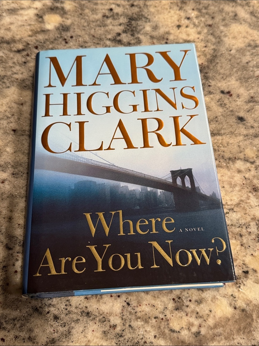 Mary Higgins Clark "Where Are You Now?" Hardcover - Blue and Gold Cover
